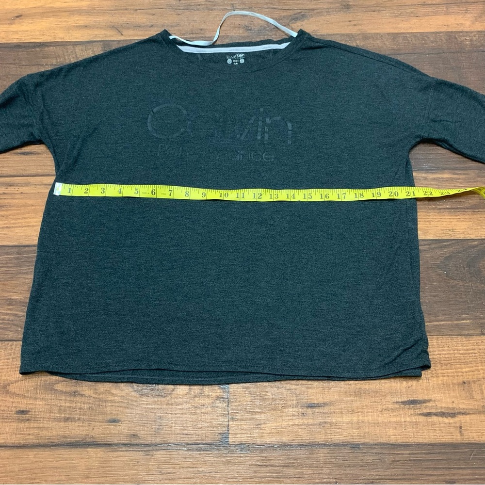 Calvin Klein Performance Top Women Large Gray Short Sleeve Blouse - Picture 6 of 10